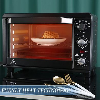 3-in-1 Deluxe Toaster Oven Compact Size Countertop Toaster, 1200W