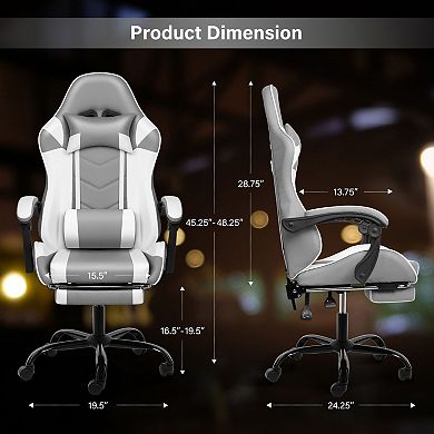 Gaming Office Computer Recliner Ergonomic Adjustable Swivel Chair with Footrest