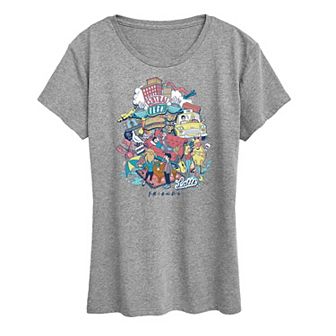 Women's Friends Collage Graphic Tee