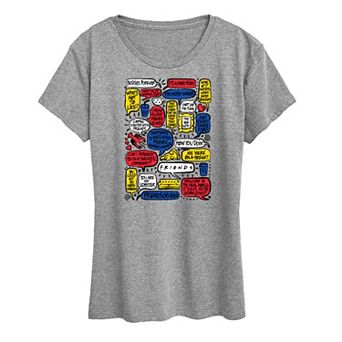 Women's Friends Quotes Speech Bubbles Graphic Tee