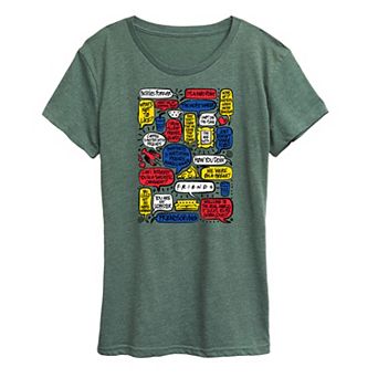 Women's Friends Quotes Speech Bubbles Graphic Tee