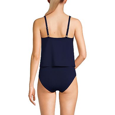 Women's Lands' End Chlorine Resistant One-Piece Fauxkini Swimsuit