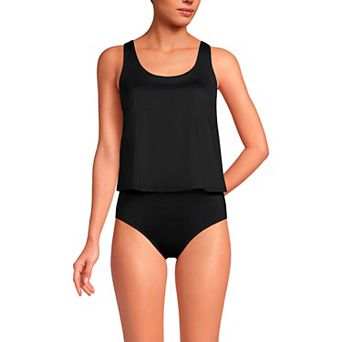Women's Lands' End Chlorine Resistant One-Piece Fauxkini Swimsuit
