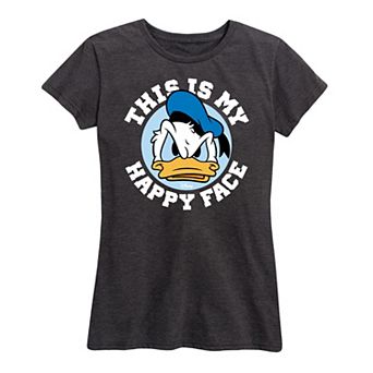 Disney's Donald Duck Women's This Is My Happy Face Graphic Tee