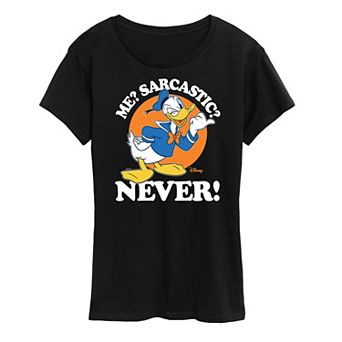 Disney's Donald Duck Women's Me Sarcastic Never Graphic Tee