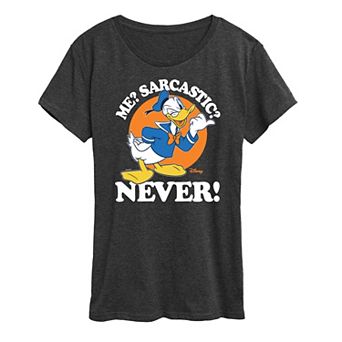 Disney's Donald Duck Women's Me Sarcastic Never Graphic Tee