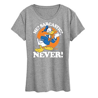 Disney's Donald Duck Women's Me Sarcastic Never Graphic Tee