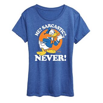 Disney's Donald Duck Women's Me Sarcastic Never Graphic Tee