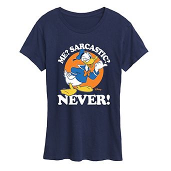Disney's Donald Duck Women's Me Sarcastic Never Graphic Tee