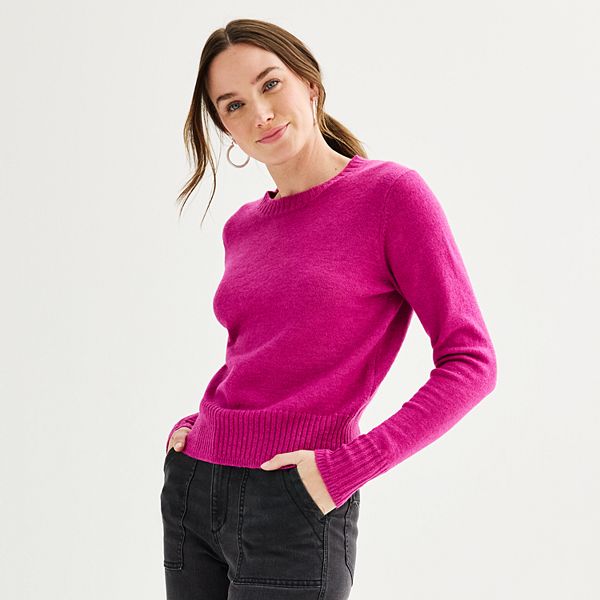 Women's Sonoma Goods For Life® Crewneck Sweater - Fantasy Berry (SMALL)