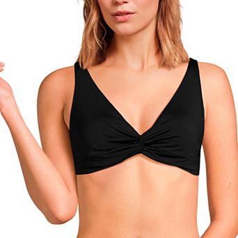 Women's Lands' End V-Neck Twist Front Underwire Bikini Top