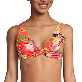 Women's Lands' End V-Neck Twist Front Underwire Bikini Top