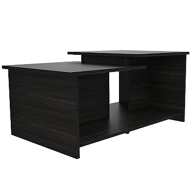 Houston 2 Piece Living Room Set, Mojito Coffee Table + Leanna 3 Coffee Table ,Black /Espresso