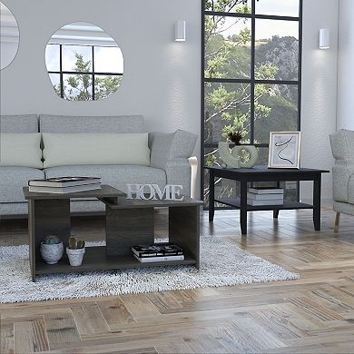 Houston 2 Piece Living Room Set, Mojito Coffee Table + Leanna 3 Coffee Table ,Black /Espresso