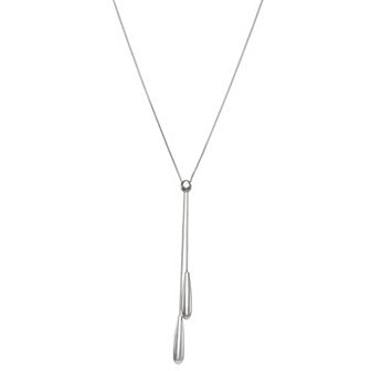 Nine West Silver Tone Lariat Necklace