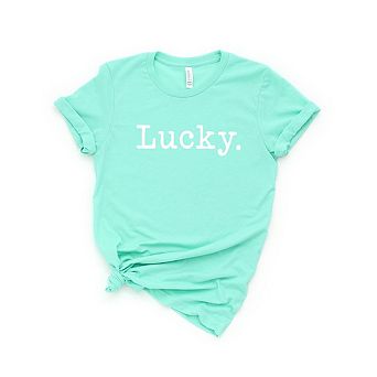 Lucky. -typewriter Short Sleeve Graphic Tee