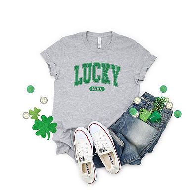 Lucky Mama Distressed Short Sleeve Graphic Tee