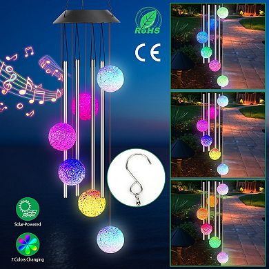 Solar Butterfly Wind Chime Lights 7 Color Changing String Lights