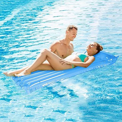Inflatable Pool Float Raft Lounge Chair With Pillow, Air Mat Mattress, Swimming Pool