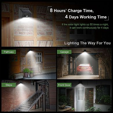 Solar Motion Sensor Lights 20 Leds Ip65 Waterproof Wide Angle Lighting