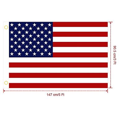 American Us Flags Vivid Color 4 Pcs 3 X 5 Ft Uv Fade Resistant Canvas Header