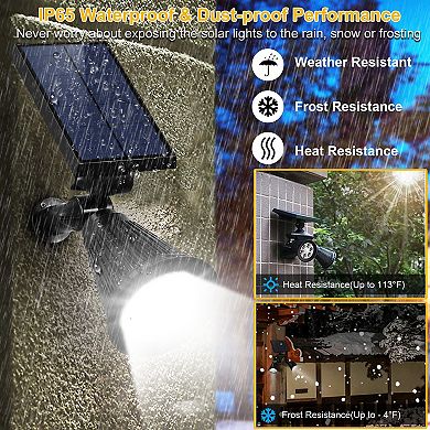 Solar Spotlight Dusk To Dawn Light - 2pcs - Wall Path Lawn Garden Lamp