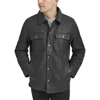Men's Levi's® Faux Leather Sherpa Lined Button Trucker Jacket