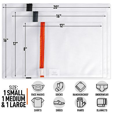 Zulay Kitchen Mesh Laundry Bags 3 Pack Mix 1