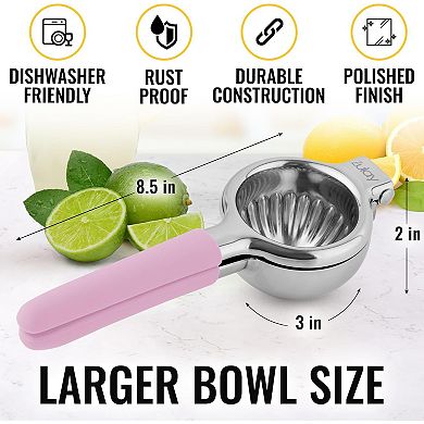 Lemon Squeezer Stainless Steel with Premium Heavy Duty Solid Metal Squeezer Bowl