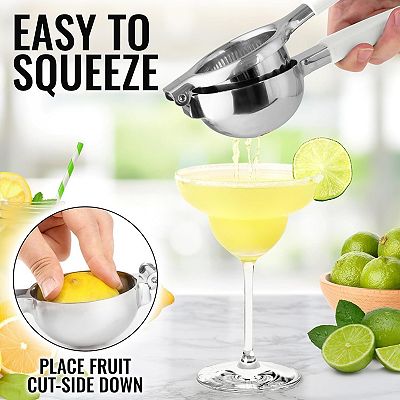 Zulay Kitchen Lemon Squeezer Stainless Steel with Premium Heavy