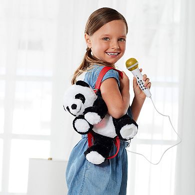 Singing Machine Kids Sing Along Big Panda Plush Backpack with Microphone