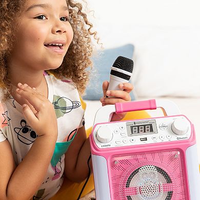 Singing Machine Groove Mini Bluetooth Karaoke Machine with 2 Microphones