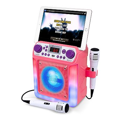 Singing Machine Groove Mini Bluetooth Karaoke Machine with 2 Microphones