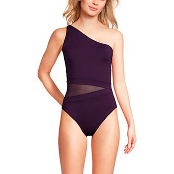 Women's Lands' End One Shoulder One-Piece Swimsuit