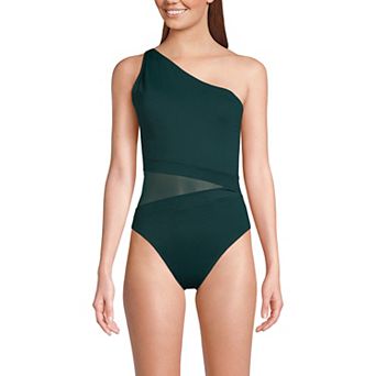 Women's Lands' End One Shoulder One-Piece Swimsuit