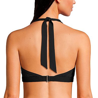 Women's Lands' End D-Cup Chlorine-Resistant Halter Bikini Top