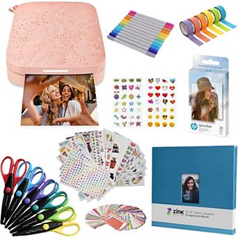 Hp Sprocket Portable 2x3" Instant Photo Printer (lilac), Accesories & Scrapbook Bundle