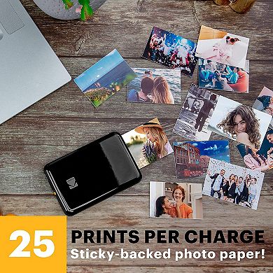 Kodak Step Mobile Instant Photo Printer 2x3" (black), Compatible With Ios, Android & Bluetooth