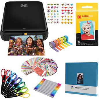 Kodak Step Mobile Instant Photo Printer 2x3" (pink) & Scrapbook Bundle For Ios & Android