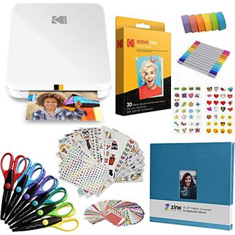 Kodak Step Slim Mobile Instant Photo Printer 2x3" Scrapbook Bundle with & Zink Photo Paper & More