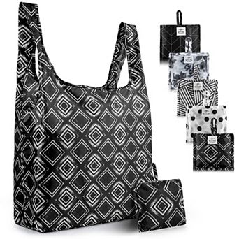 Zulay Kitchen 5 Pack Washable Reusable Shopping Bags Foldable