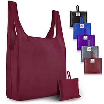 Zulay Kitchen 5 Pack Washable Reusable Shopping Bags Foldable