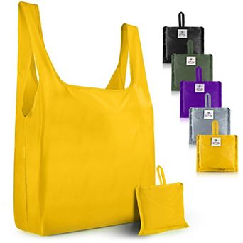 Zulay Kitchen 5 Pack Washable Reusable Shopping Bags Foldable