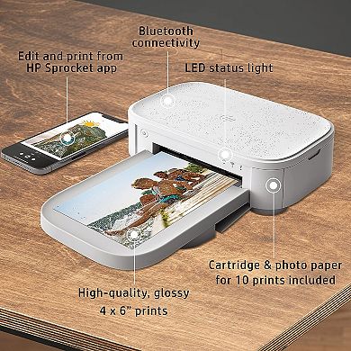 Hp Sprocket Studio Plus 4x6” Instant Photo Printer Wirelessly Prints From Ios & Android Device