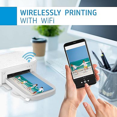 Hp Sprocket Studio Plus 4x6” Instant Photo Printer Wirelessly Prints From Ios & Android Device
