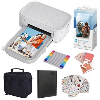 Hp Sprocket Studio Plus 4x6” Instant Photo Printer, Case & Accessories Gift Bundle