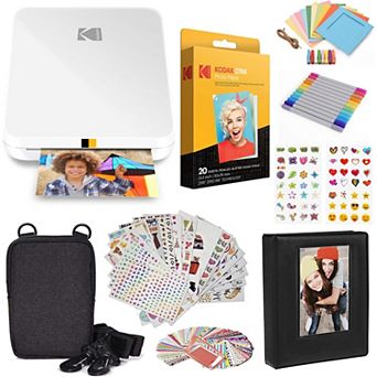 Kodak Step Slim Mobile Instant Photo Printer 2x3" (White) & Zink Photo Paper Starter Bundle