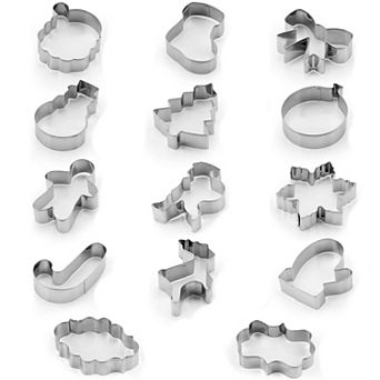 Zulay Kitchen (14-Pieces) Metal Christmas Cookie Cutters