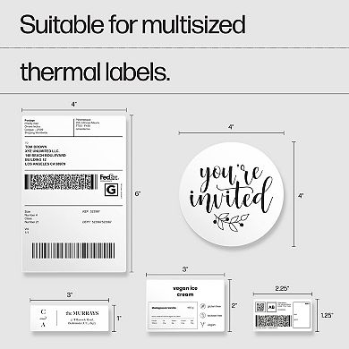 Hp Thermal Label Printer, 4x6 Easy-to-use, High-speed Label Printer With Internal Tray - 203 Dpi