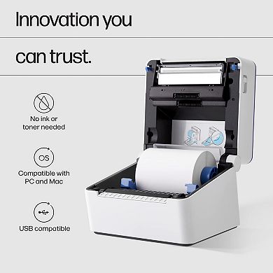 Hp Thermal Label Printer, 4x6 Easy-to-use, High-speed Label Printer With Internal Tray - 203 Dpi
